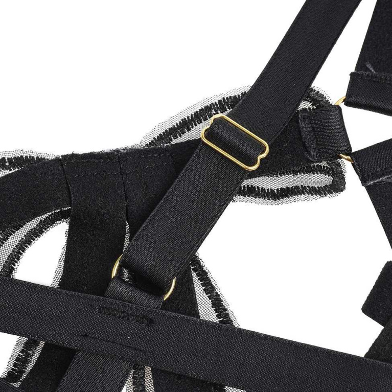 Ohyeah - Sexy Bow Bra Set - Black - L photo