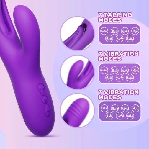 Honey Play Box - Bora Rabbit Tapping Vibrator - Purple photo