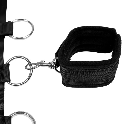 Ouch - Restraint Harness w Collar & Hand Cuffs - Black photo