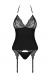 Obsessive - 828-COR-1 Corset & Thong - Black - S/M photo-7