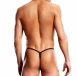 Blueline - Microfiber V-String with Metal Rings Black - S/M photo-2