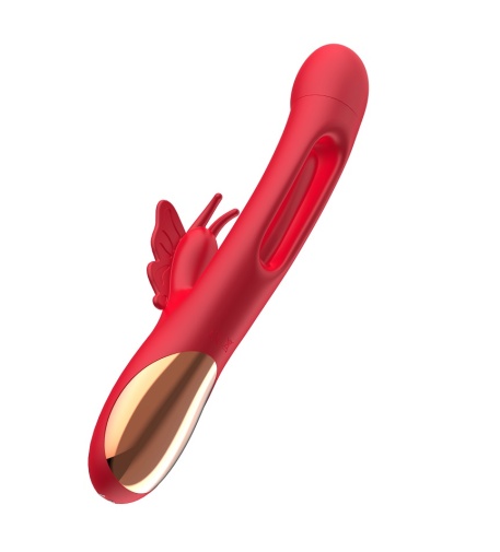 Secwell - Butterfly Flicking Rabbit Vibrator - Red 照片