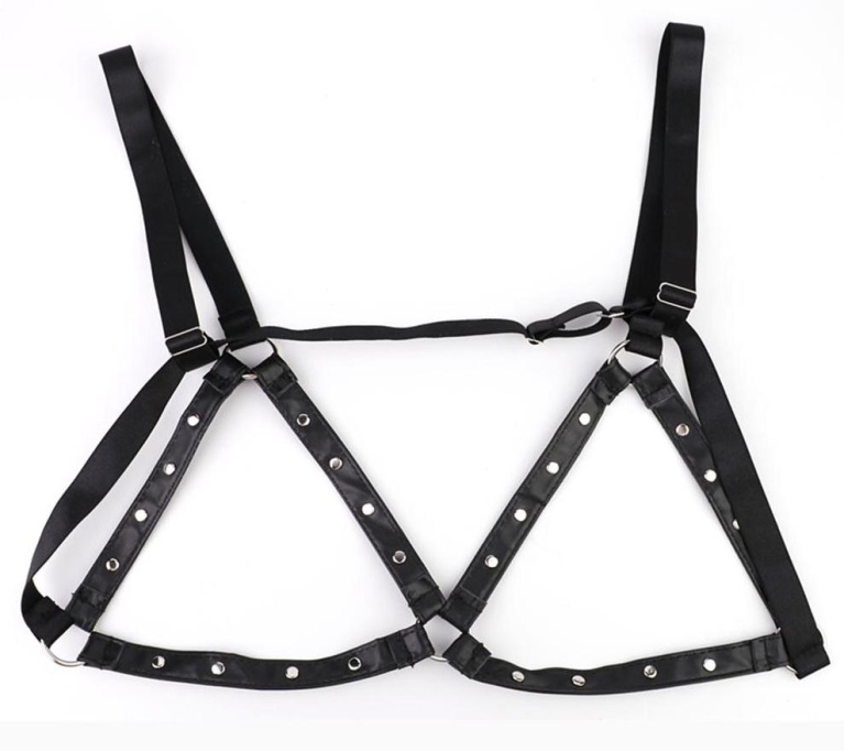 FAAK - Heart Screw Nipple Clamps Belt - Black photo