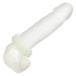 CEN - Glow In Dark Sexagon Cock Ring - Clear photo-4