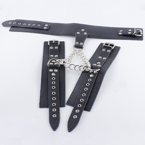 XFBDSM - Leather Collar with Hand Cuffs photo