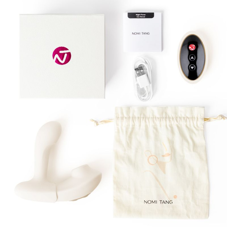 Night Fever 穿戴式遙控 2合1 吸吮震動器 - 象牙白 照片