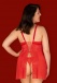 Obsessive - Blossmina 連身裙和丁字褲 - 紅色 - 4XL/5XL 照片-6