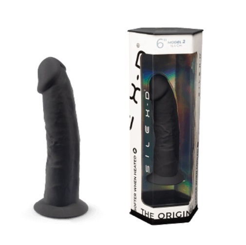 Silexpan - 6'' 矽膠假陽具 - 黑色 照片