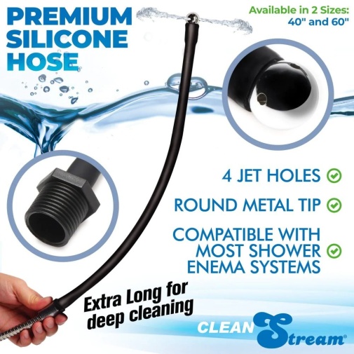 CleanStream - 矽膠灌洗軟管 1m - 黑色 照片