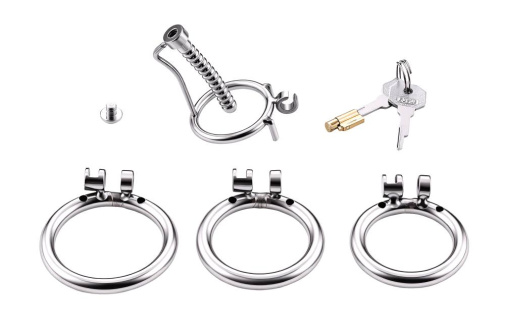 MT - Urethral Catheter Cock Cage - Silver photo