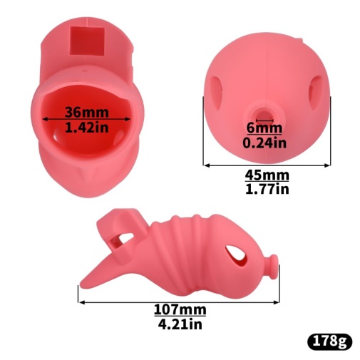 FAAK - Long Resin Chastity Cage - Red 照片