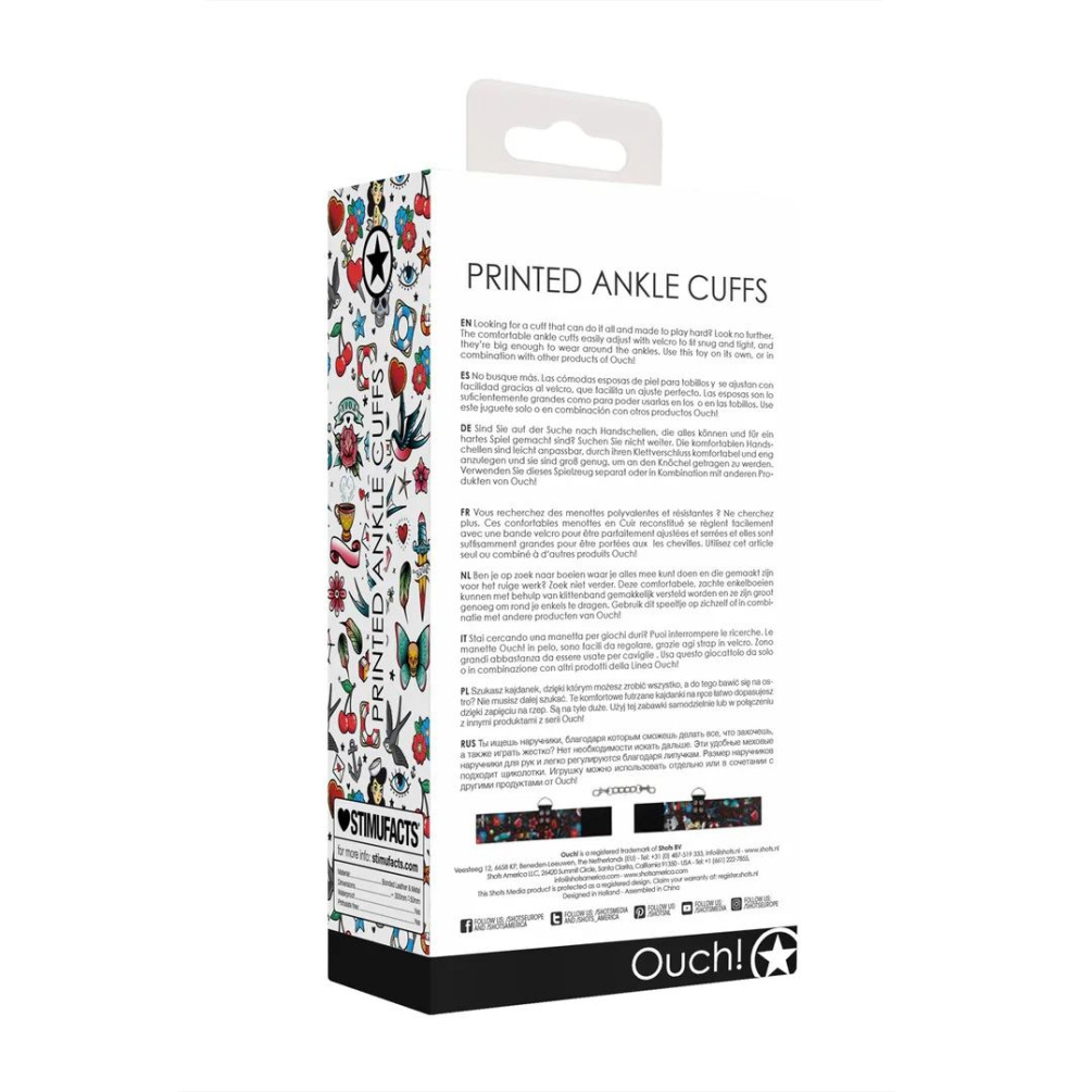 Looking for a hardcore cuff that can do it all? Look no furt... Ouch - Old School Tattoo Ankle Cuffs - Black photo-4
