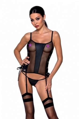 Passion - Malwia Corset - Black - L/XL photo