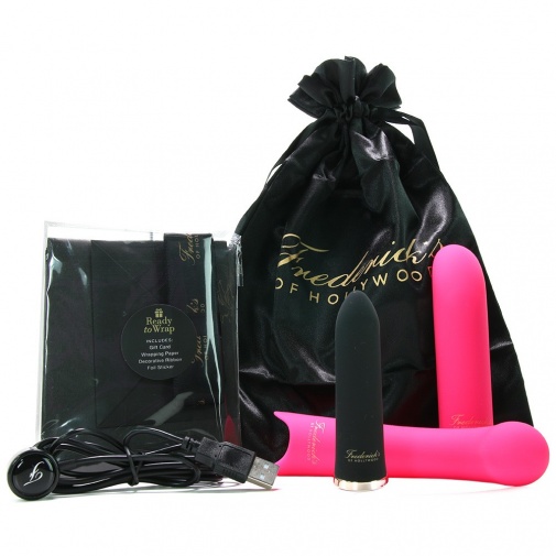 FOH - Rechargeable Bullet Vibe Set with 2 Sleeves - Pink photo