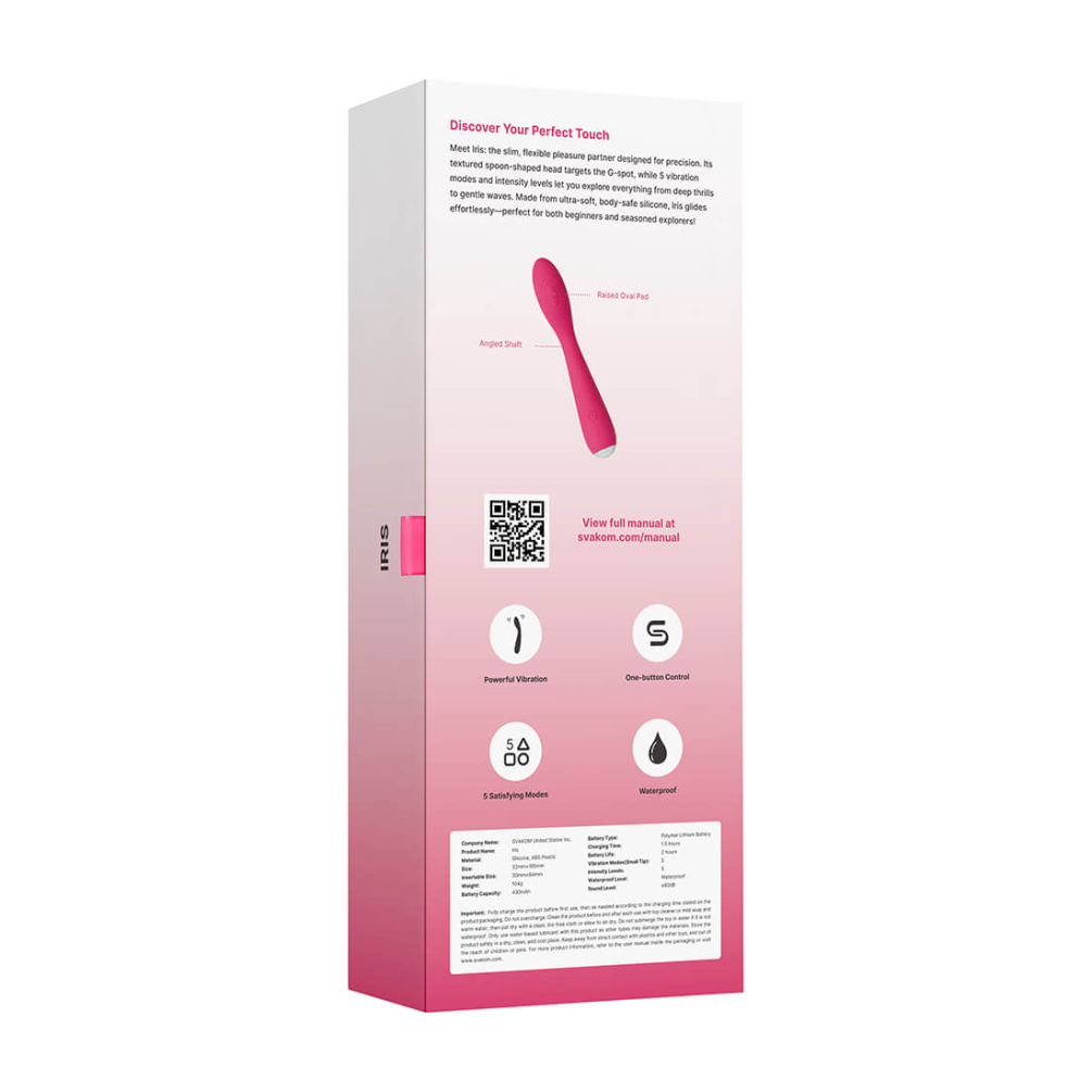 SVAKOM - Iris G-spot Vibrator - Plum Red photo-16