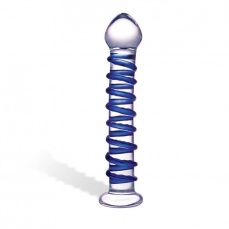 Glas - Spiral Glass Dildo - Blue photo