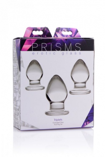 Prisms Erotic Glass - Triplets Anal Plug Kit - Clear photo