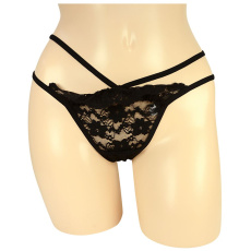 NPG - E062 Premium Lace Thong - Black photo