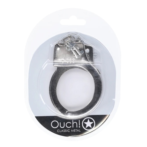 Ouch - Classic Metal Hand Cuffs - Silver photo