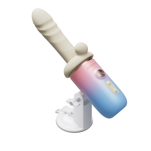 Lovense - Spinel APP Thrusting & Heating Dildo - Blue & Pink photo