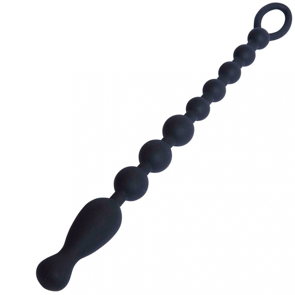 It is an anal bead with a handle with 10 beads in a safe and... A-One - Anal Big Bang Mini - Black photo-2