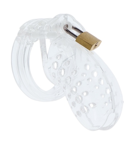 Hidden Desire - Extreme Acrylic Chastity Cock Cage - Clear photo