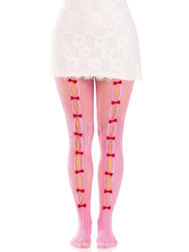 Leg Avenue - Sweetheart Striped Tights - Pink photo