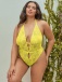 Oh La La Cheri - Lauren Crotchless Teddy - Yellow - 1X/2X photo-5