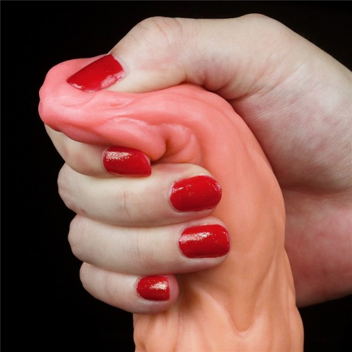 Lovetoy - 9.5" 特大码双层皮肤仿真阳具 - 肉色 照片