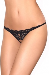 Obsessive - 831-THC-1 Crotchless Thong - Black - L/XL photo