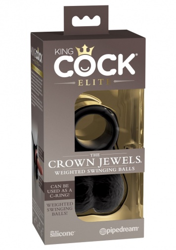 King Cock - Crown Jewels 仿真配重睾丸 - 黑色 照片