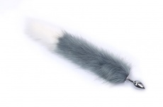 MT - Anal Plug S-size with Artificial wool tail - Grey photo