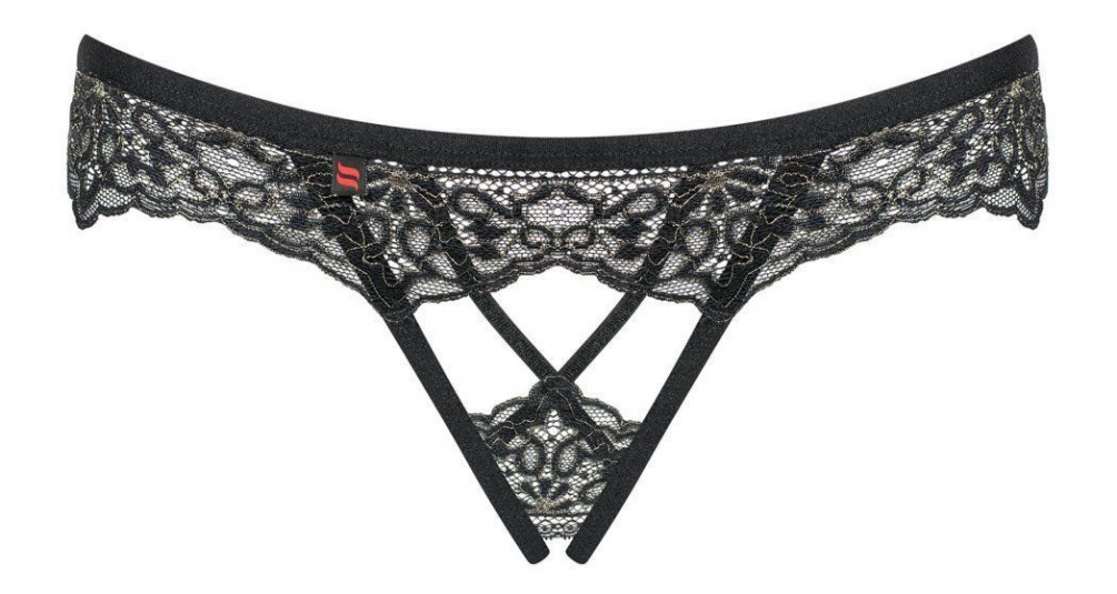 It's time to start a spicy game for two... or maybe thre... Obsessive - Meshlove Crotchles Panty - Black - L/XL photo-7