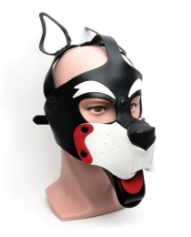 665 - Playful Puppy Face Mask - Black/White photo