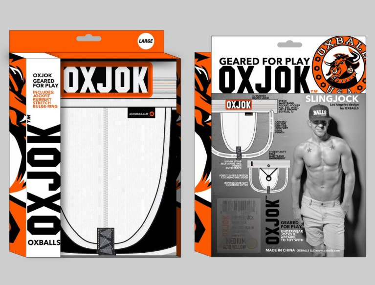 Oxjok - 內置陰莖環男仕護襠 - 雪白色 - 大碼 照片