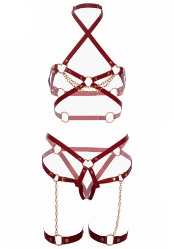 Leg Avenue - Lose Control Harness Set - Burgundy - S 照片