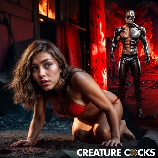 Creature Cocks - Cyborg Thrusting Vibro Dildo - Silver photo