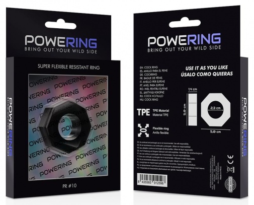 Powering - 超柔韌性 PR10 陰莖環 - 黑色 照片