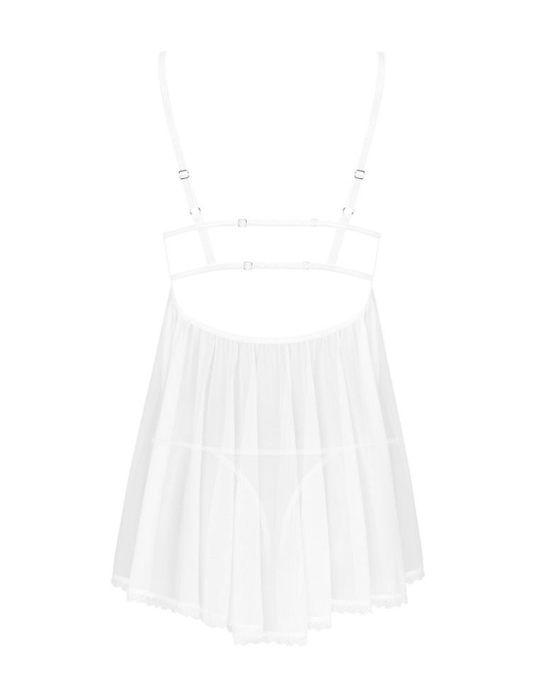 Obsessive - Heavenlly 性感背帶裙睡衣 - 白色 - 中碼/大碼 照片