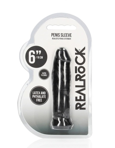 RealRock - Penis Sleeve 6" - Black photo