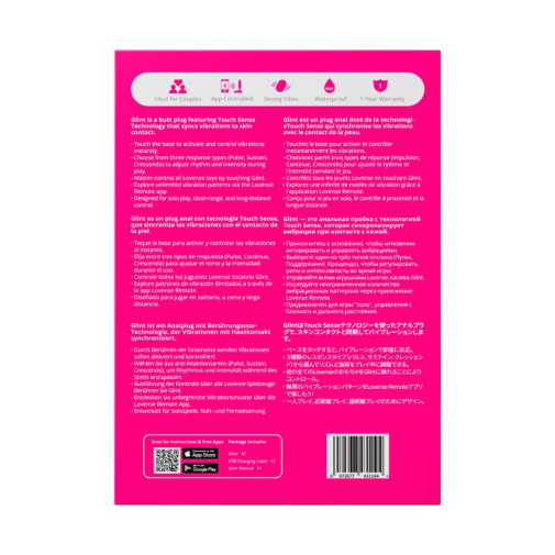 Lovense - Glint APP Vibro Butt Plug - Black photo