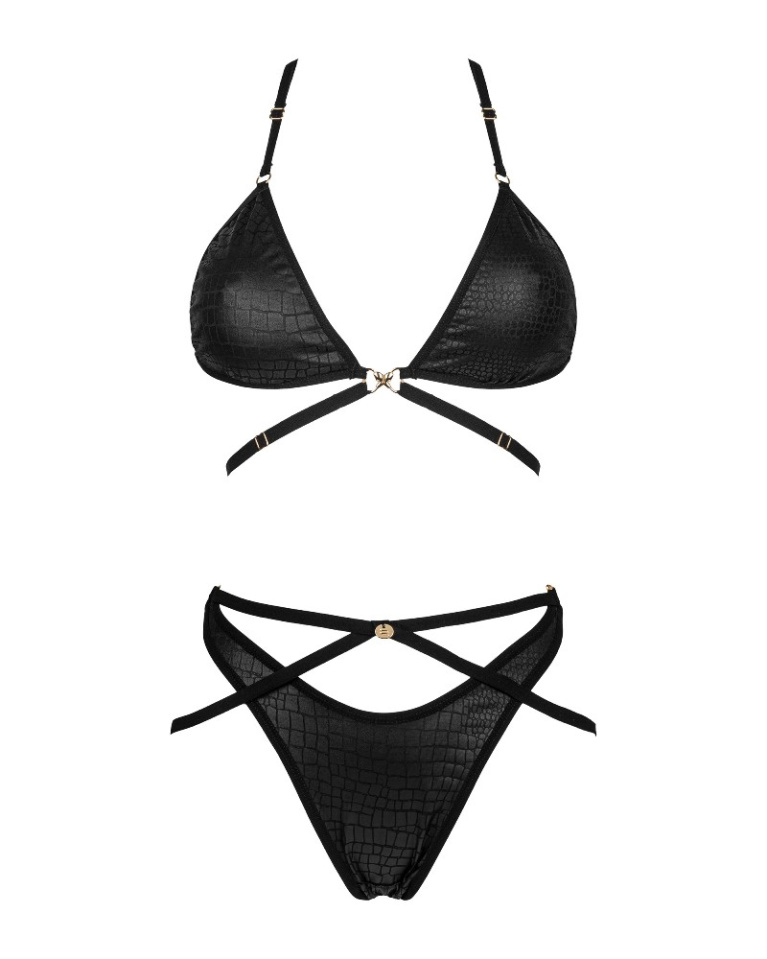 Obsessive - Cobra Nive 內衣套裝 - 黑色 - 大碼/加大碼 照片