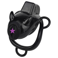FAAK - Resin Pig Chastity Cage w Catheter - Black photo