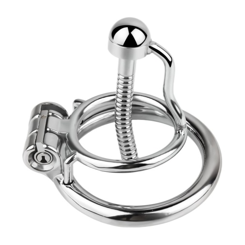FAAK - Chastity Cage w Urethral Plug - Silver 照片