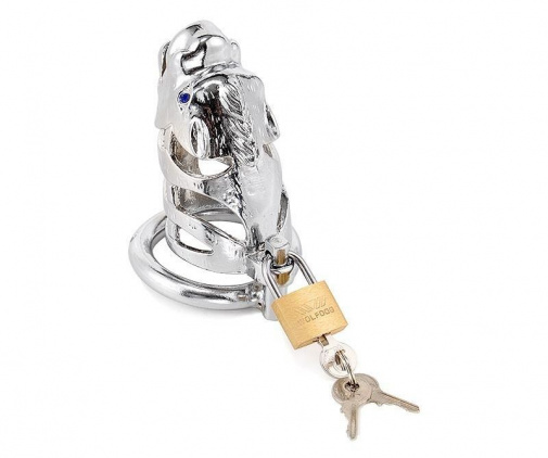 MT - Mustang Chastity Cage 50mm - Silver photo