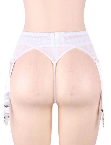 Ohyeah - Lace Garter Panty - White - XL photo