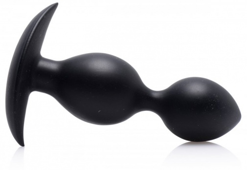 Master Series - Orbs Steel Weighted Duotone Silicone Anal Plug - Black photo