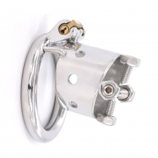 FAAK - 4 Bolts Chastity Cage 45mm - Silver photo