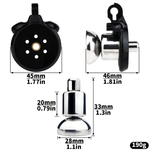 FAAK - Chastity Cage 45mm w Catheterization Hood - Black 照片