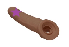 RealRock - Penis Sleeve 9" - Brown photo